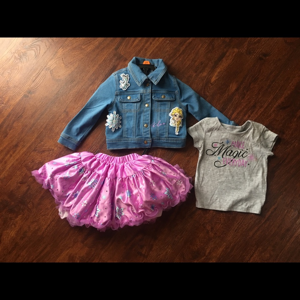 ❄️ 2T Girls 3 Piece Frozen skirt and jacket set